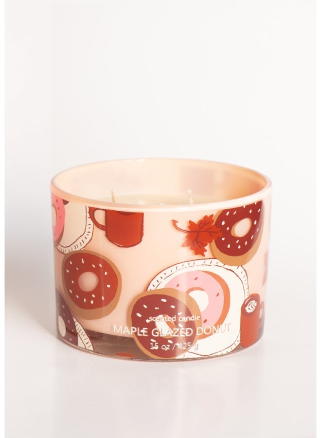IRIS CELESTE Maple Glazed Donut Jar Candle 425grams - 3 wick Scented candle 15oz  | 50 hrs burn-time | Perfect for Gifting, Home Décor, Parties & Room Perfuming | Ideal for Living room and Office Décor - Image 2